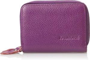 KALMOR Wallets for Women Leather Double Zipper RFID Blocking Purse with Coin Pocket