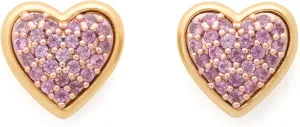 kate spade new york Heart Pave Studs, Pink/Gold