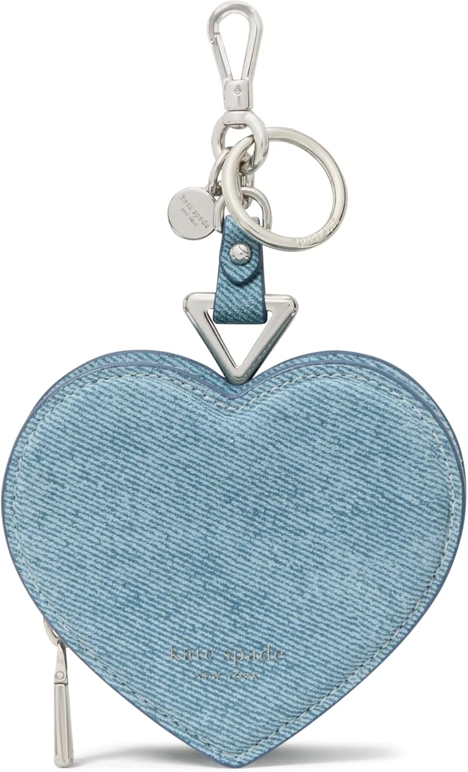 kate spade new york LIV Denim Suede Heart Coin Purse, Blue Multi