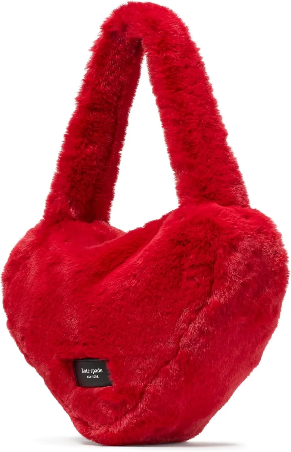 kate spade new york Luver Faux Fur Heart Tote, Cherry Rouge