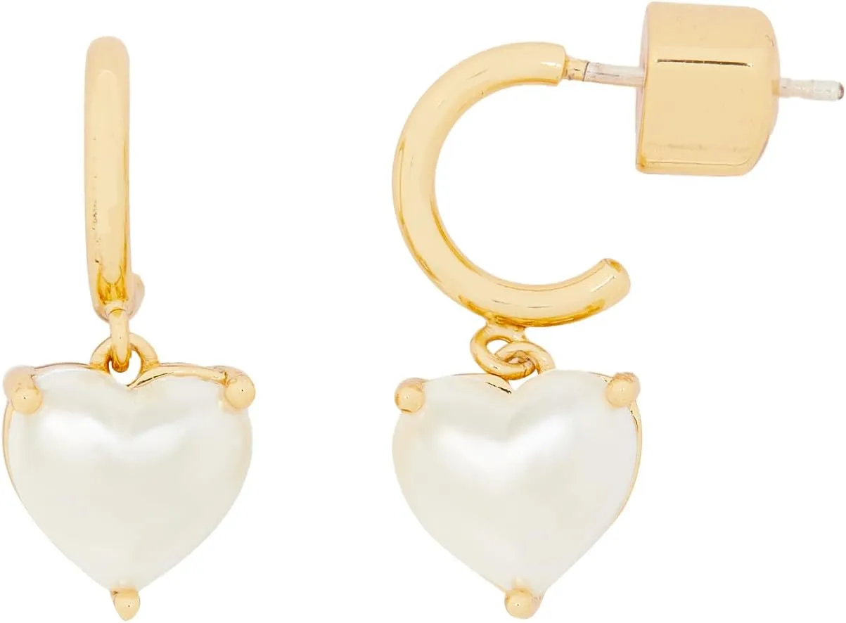 Kate Spade New York® My Love Heart Huggies – Drop Earrings for Women – Push Back Closure – Dust Bag Included