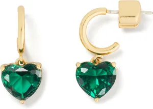 Kate Spade New York® My Love Heart Huggies – Drop Earrings for Women – Push Back Closure – Dust Bag Included