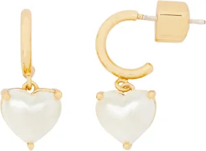 Kate Spade New York® My Love Heart Huggies – Drop Earrings for Women – Push Back Closure – Dust Bag Included