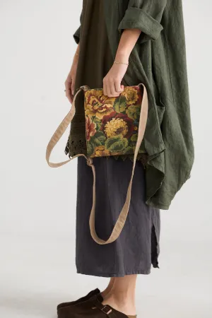 Kestrel Crossbody shoulder bag. Antique Rose Bouquet