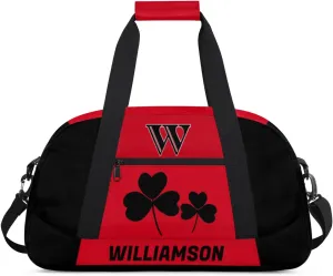Kids Duffle Bag Personalized Gym Bag Overnight Bags, Ideal for Travel and Sports, Suitable for Men Women for Gym, Dance, Yoga, Durable Waterproof Sport Overnight Handbags Clover
