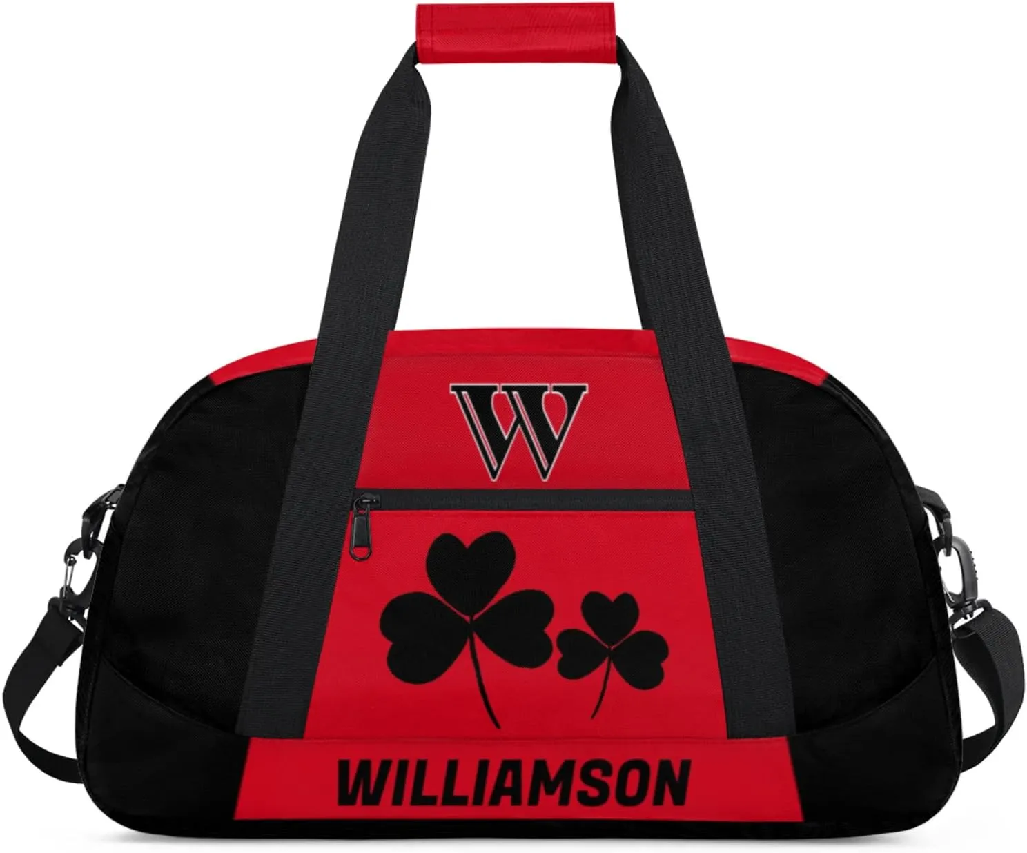 Kids Duffle Bag Personalized Gym Bag Overnight Bags, Ideal for Travel and Sports, Suitable for Men Women for Gym, Dance, Yoga, Durable Waterproof Sport Overnight Handbags Clover