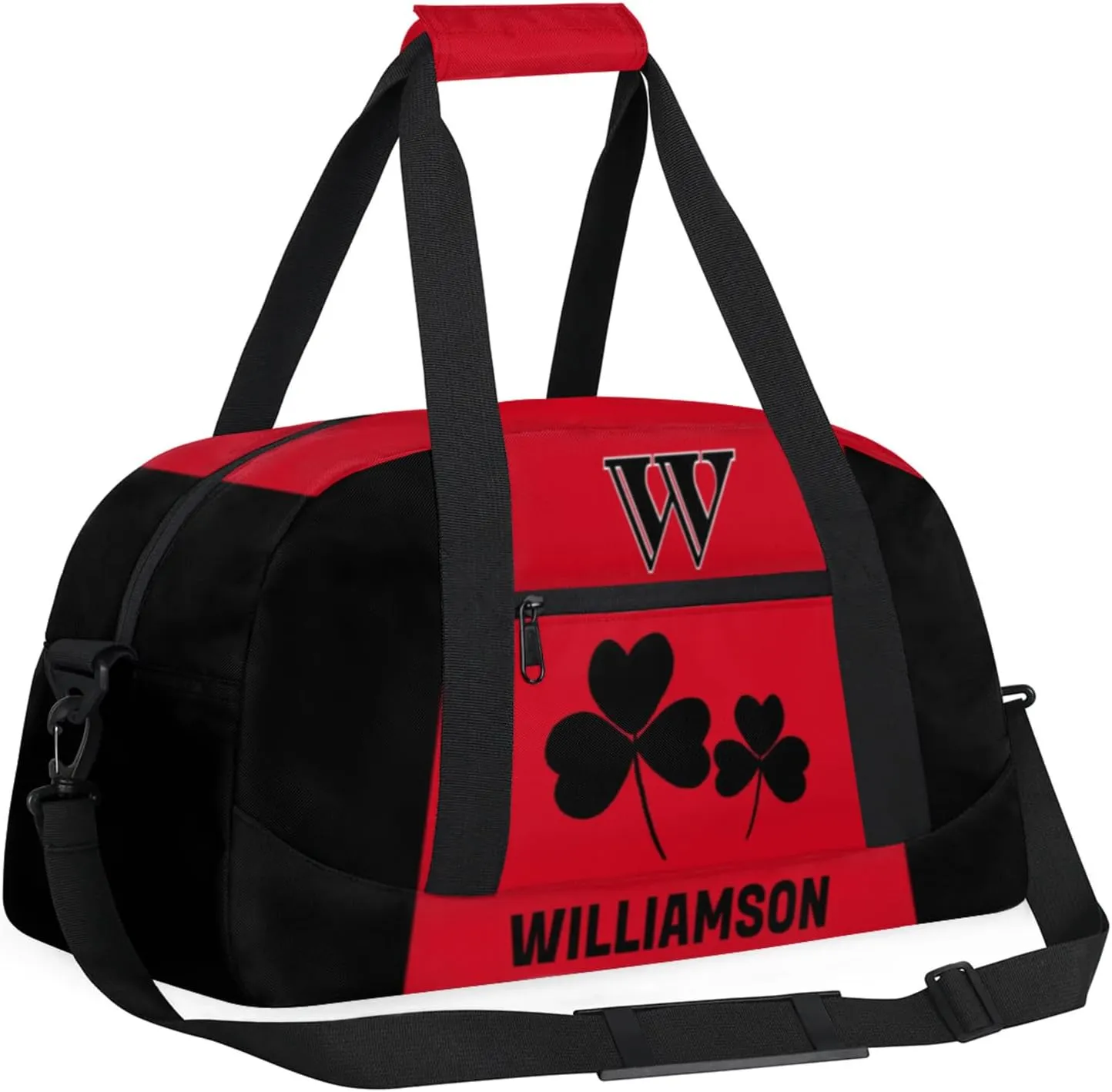 Kids Duffle Bag Personalized Gym Bag Overnight Bags, Ideal for Travel and Sports, Suitable for Men Women for Gym, Dance, Yoga, Durable Waterproof Sport Overnight Handbags Clover