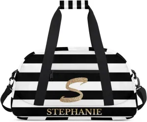 Kids Duffle Bag Personalized Gym Bag Overnight Bags, Ideal for Travel and Sports, Suitable for Men Women for Gym, Dance, Yoga, Durable Waterproof Sport Overnight Handbags Stripe