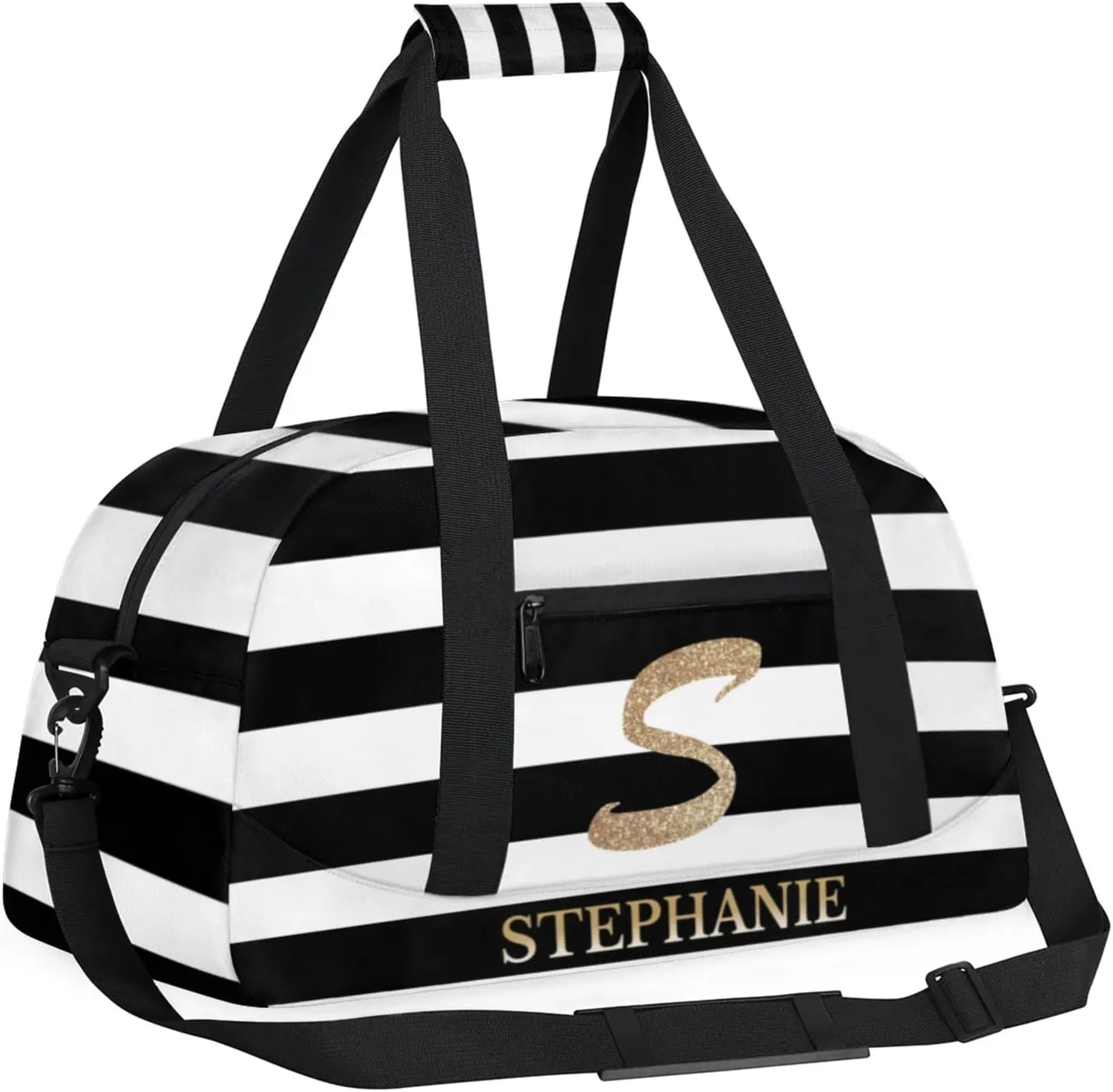 Kids Duffle Bag Personalized Gym Bag Overnight Bags, Ideal for Travel and Sports, Suitable for Men Women for Gym, Dance, Yoga, Durable Waterproof Sport Overnight Handbags Stripe
