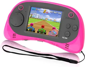 Kids Handheld Game Portable Video Game Player with 200 Games 16 Bit 2.5 Inch Screen Mini Retro Electronic Game Machine (Pink)