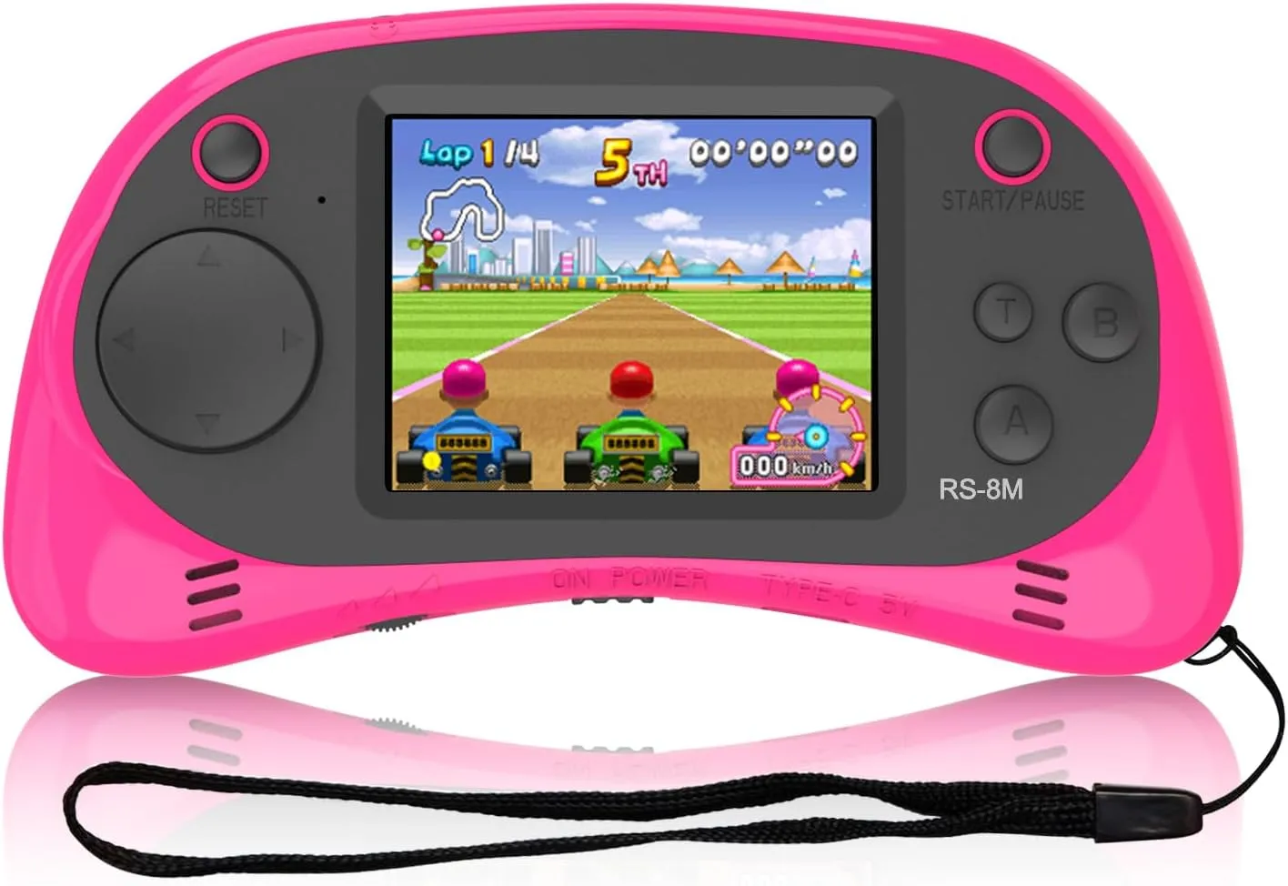 Kids Handheld Game Portable Video Game Player with 200 Games 16 Bit 2.5 Inch Screen Mini Retro Electronic Game Machine (Pink)