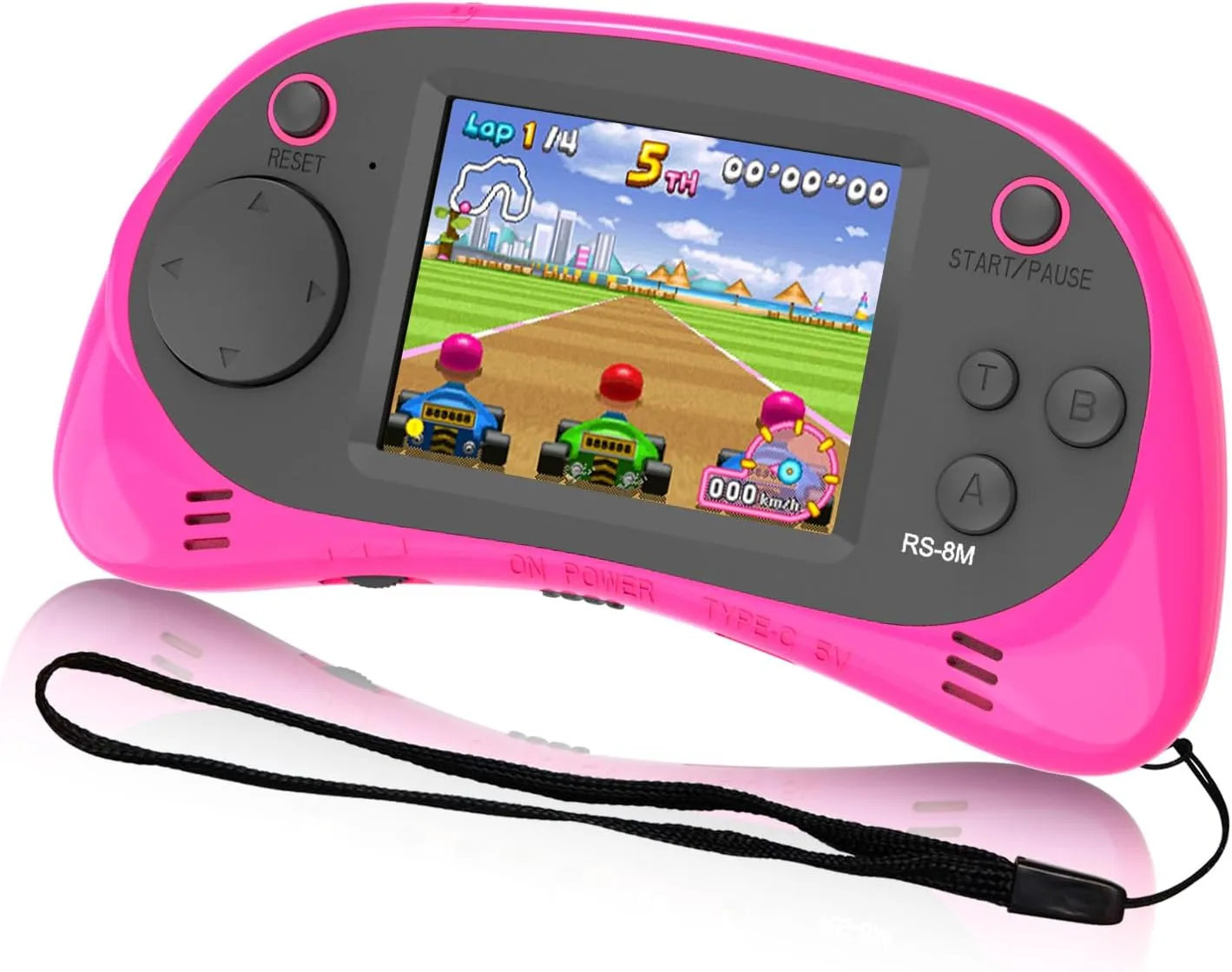 Kids Handheld Game Portable Video Game Player with 200 Games 16 Bit 2.5 Inch Screen Mini Retro Electronic Game Machine (Pink)