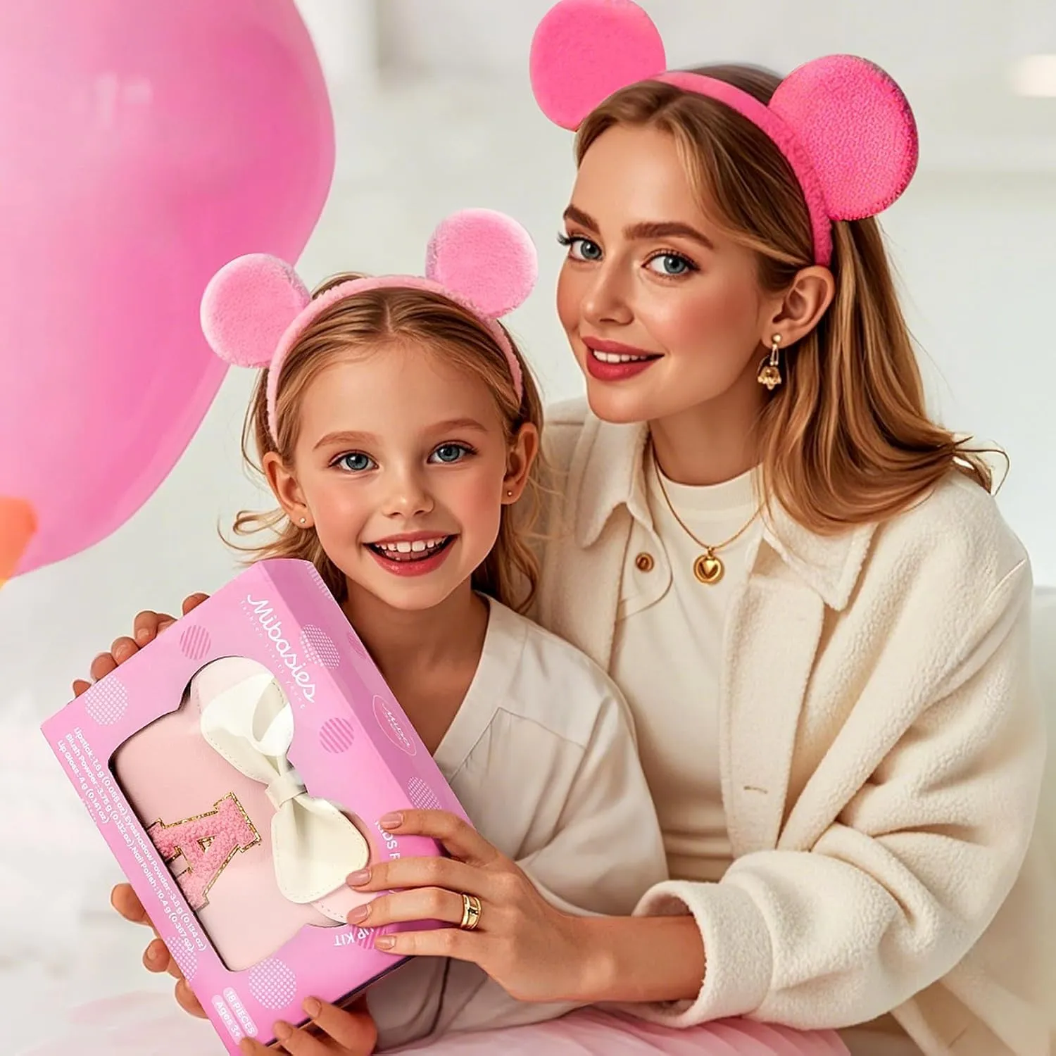 Kids Real Makeup Kit for Girls - 18Pcs Non-Toxic Washable Make Up Toys with Initial Toddler Purse - Personalized Birthday Gifts for Age 3 4 5 6 7 8 9 10 Years Old Girls Vanity Set - M