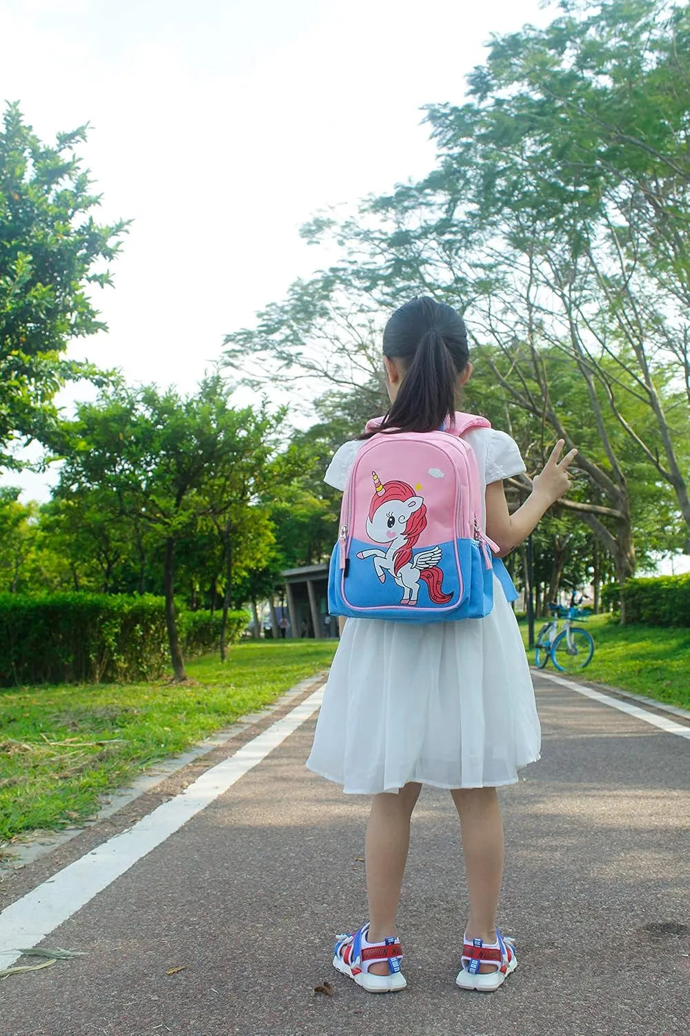 Kids Toddler Preschool Travel Backpack Cute Cartoon Daypack (Unicorn Blue and Pink)
