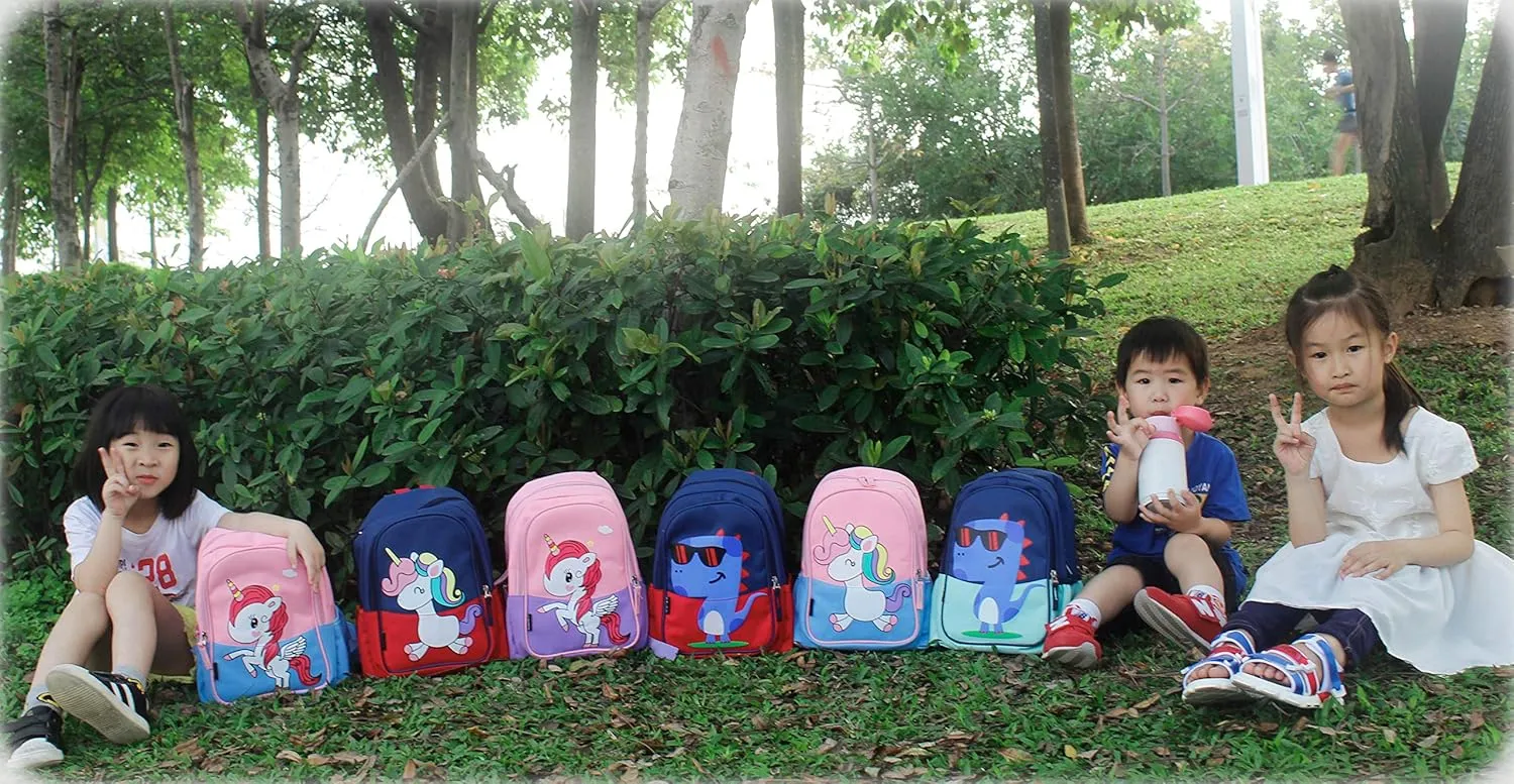 Kids Toddler Preschool Travel Backpack Cute Cartoon Daypack (Unicorn Blue and Pink)