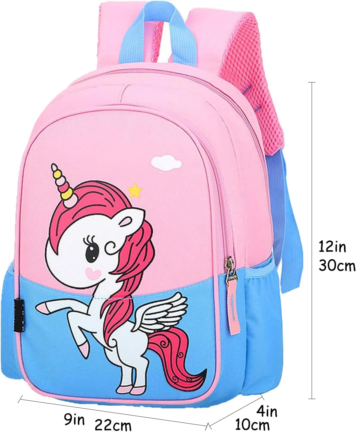 Kids Toddler Preschool Travel Backpack Cute Cartoon Daypack (Unicorn Blue and Pink)