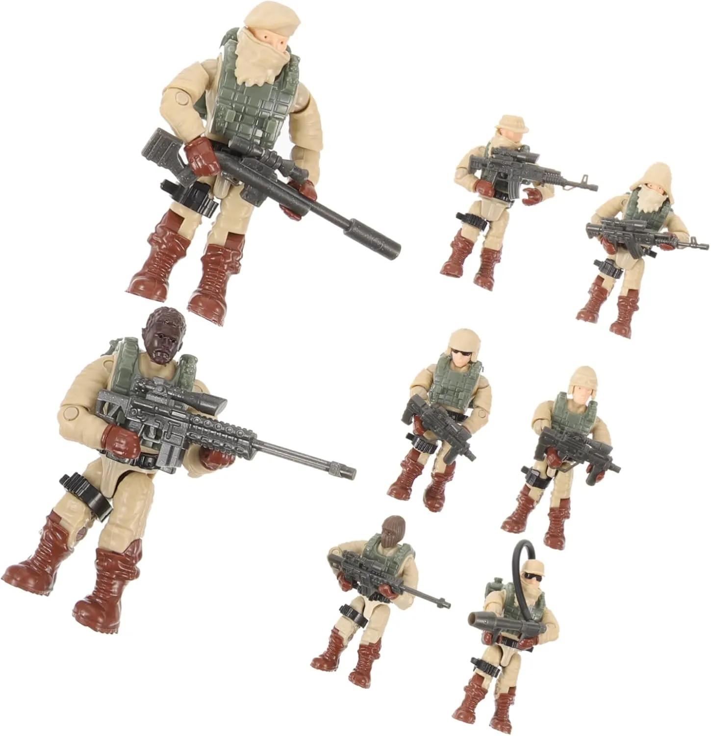 Kisangel 8pcs Miniature Soldiers Action Figures for Realistic Scene Layouts Safe Paint Weather Resistant for Mini Gardens School Projects and Dollhouses