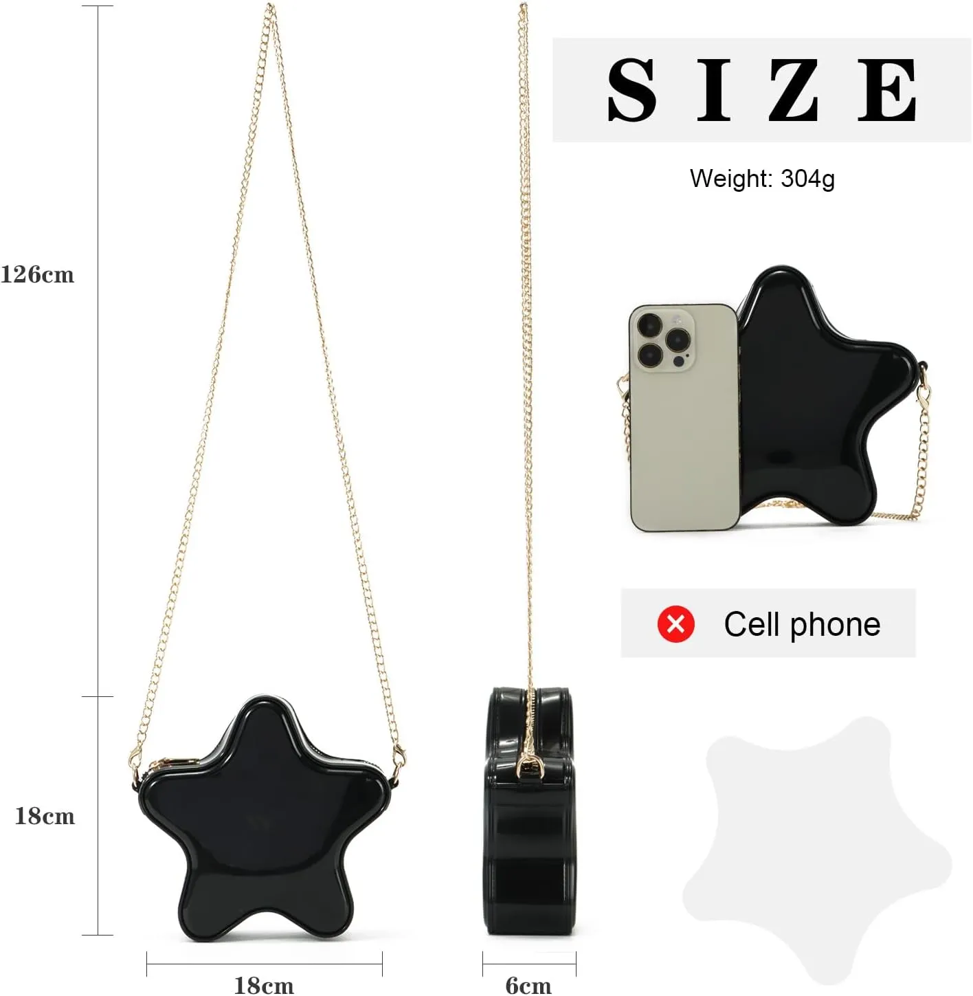 KUANG! Mini Star Shaped Shoulder Handbags Cute PU Leather Bag Crossbody Bag Purse for Girls