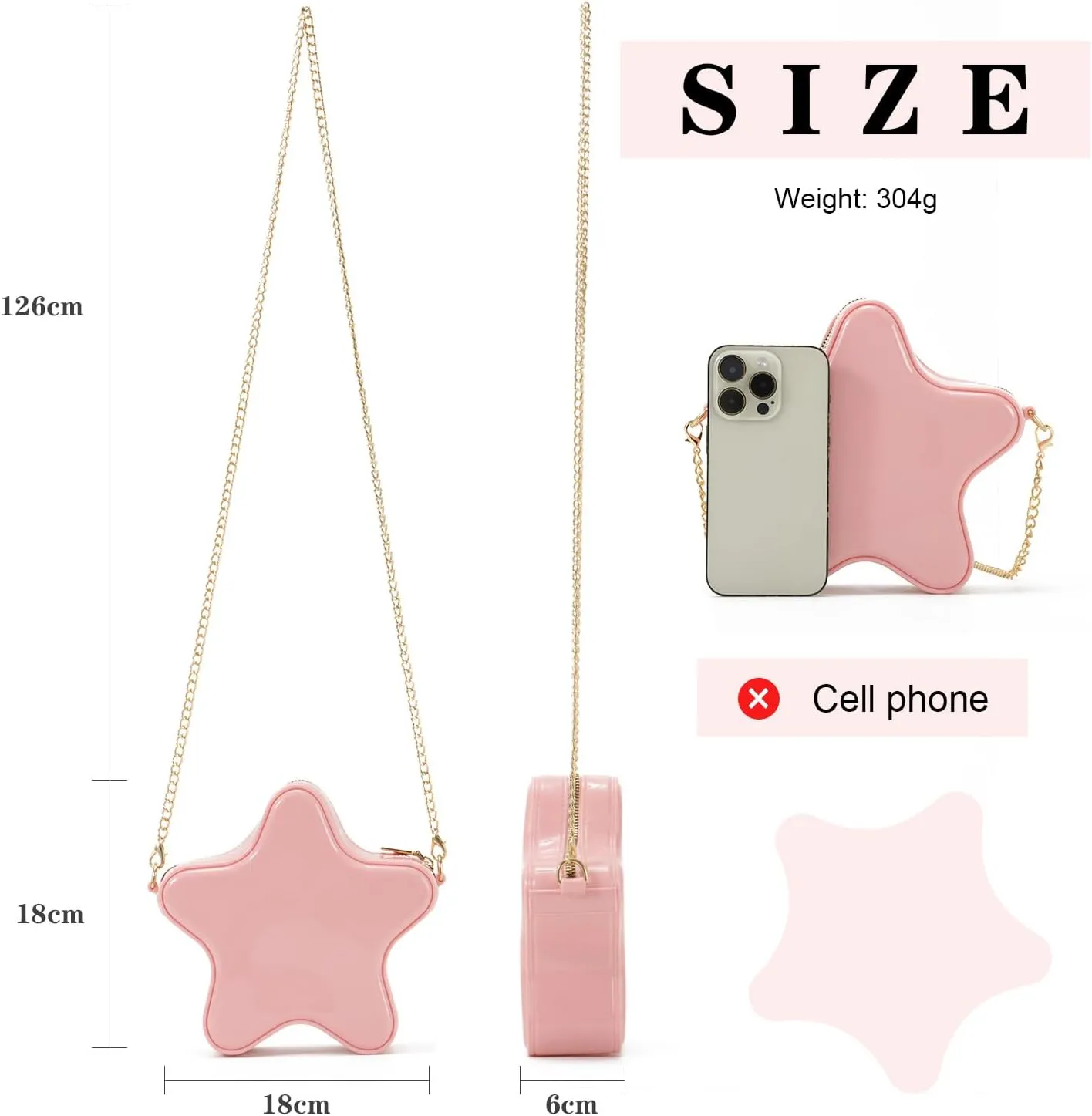 KUANG! Mini Star Shaped Shoulder Handbags Cute PU Leather Bag Crossbody Bag Purse for Girls