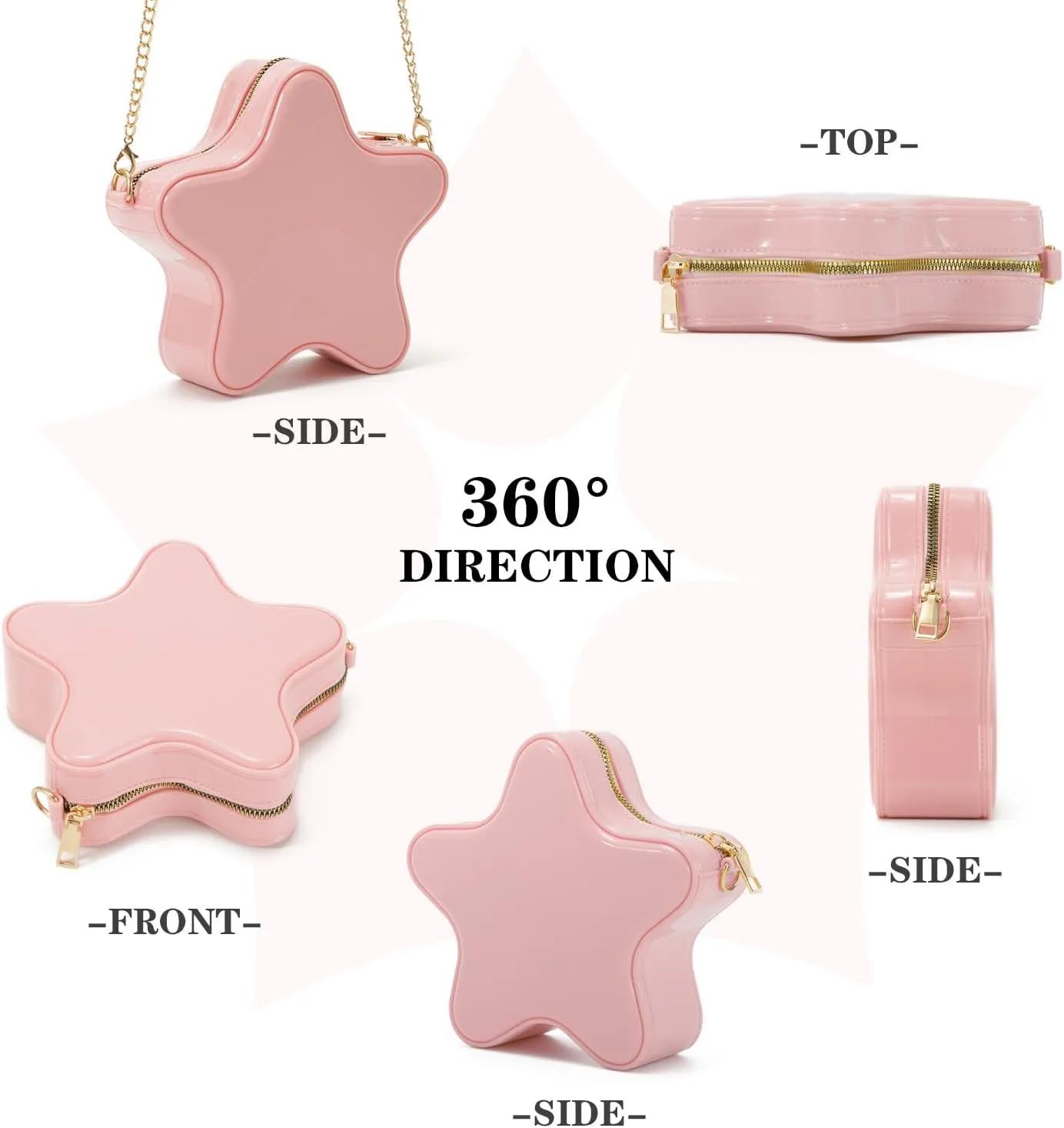 KUANG! Mini Star Shaped Shoulder Handbags Cute PU Leather Bag Crossbody Bag Purse for Girls