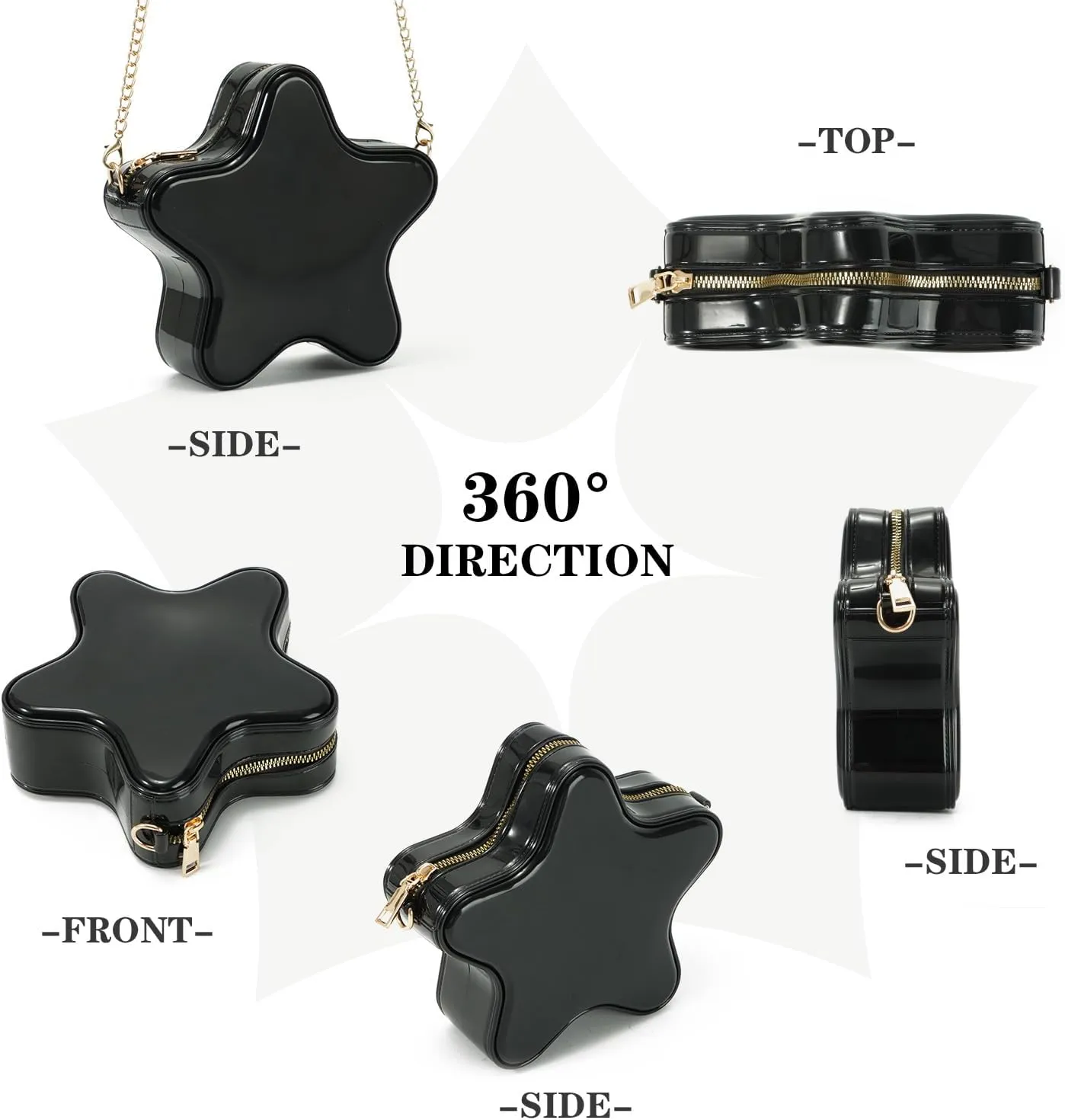 KUANG! Mini Star Shaped Shoulder Handbags Cute PU Leather Bag Crossbody Bag Purse for Girls