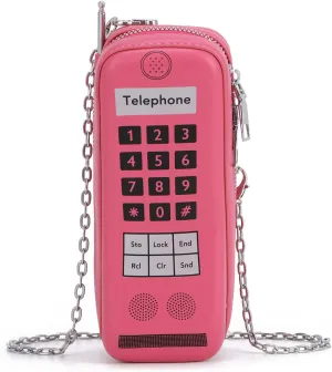 KUANG! Retro Mobile Phone Bag Chain Shoulder Handbag Leather Cell Phone Purse Personalized Shaped Crossbody Bag for Women