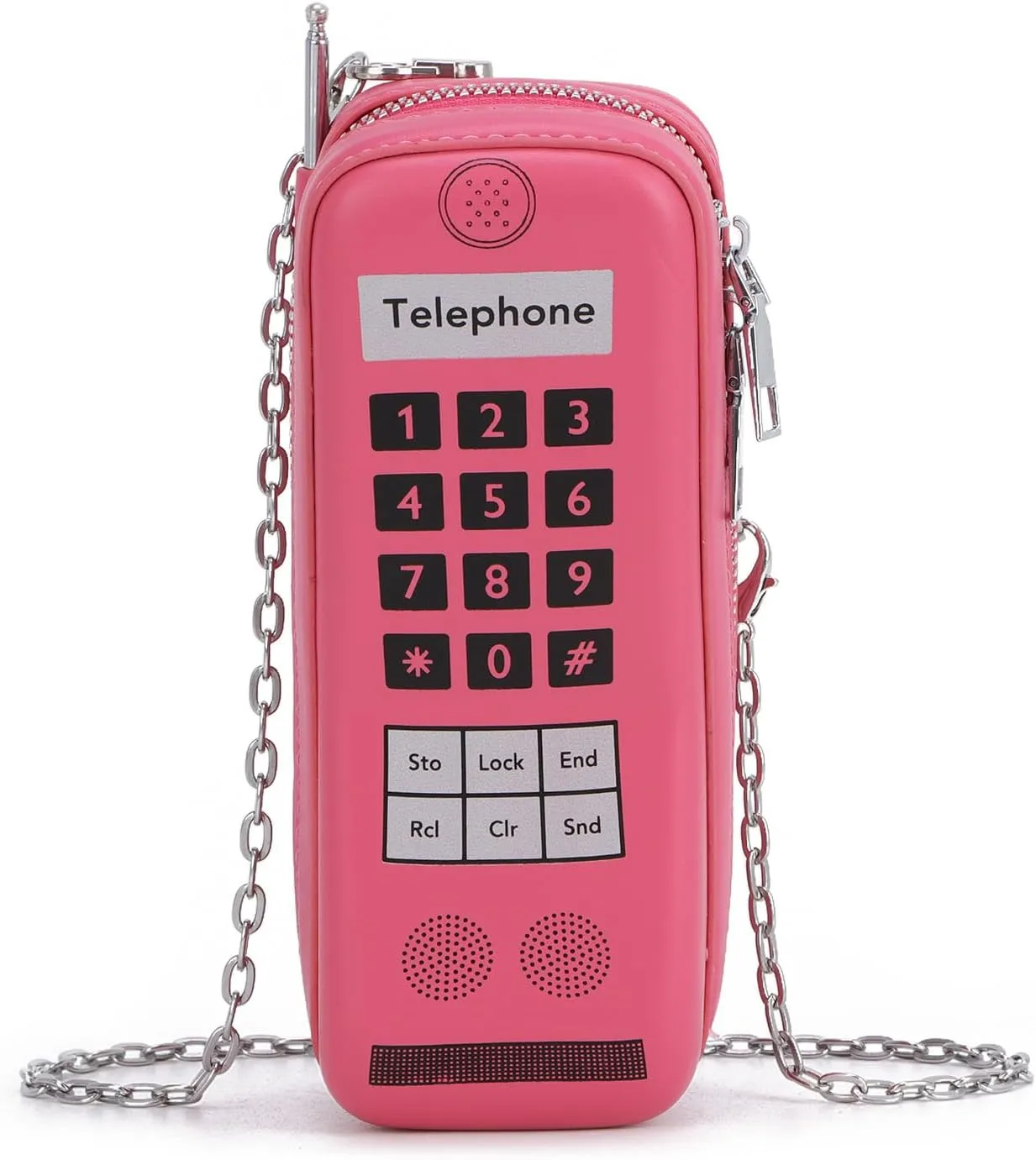 KUANG! Retro Mobile Phone Bag Chain Shoulder Handbag Leather Cell Phone Purse Personalized Shaped Crossbody Bag for Women