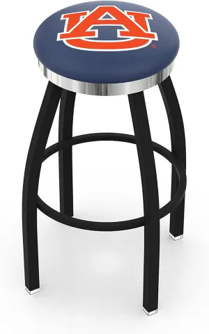 L8B2C Auburn 36" Swivel Bar Stool with a Black Wrinkle and Chrome Finish