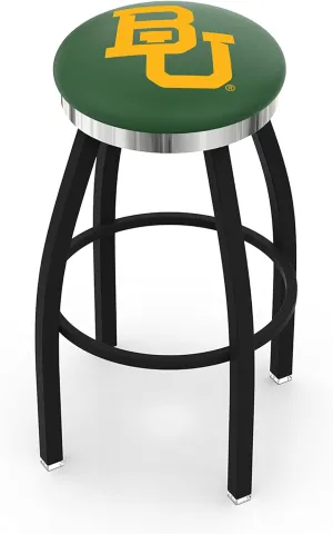 L8B2C Baylor 36" Swivel Bar Stool with a Black Wrinkle and Chrome Finish