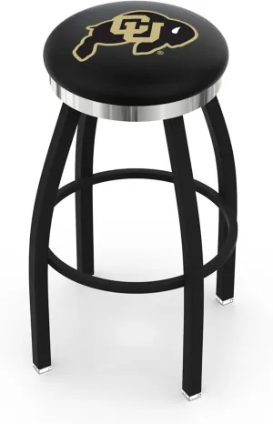 L8B2C Colorado 30" Swivel Bar Stool with a Black Wrinkle and Chrome Finish