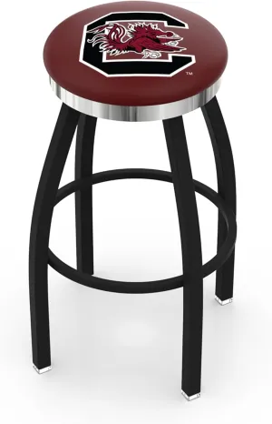 L8B2C South Carolina 25" Swivel Counter Stool with a Black Wrinkle and Chrome Finish