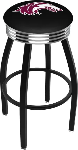 L8B3C Southern Illinois 30" Swivel Bar Stool with a Black Wrinkle and Chrome Finish