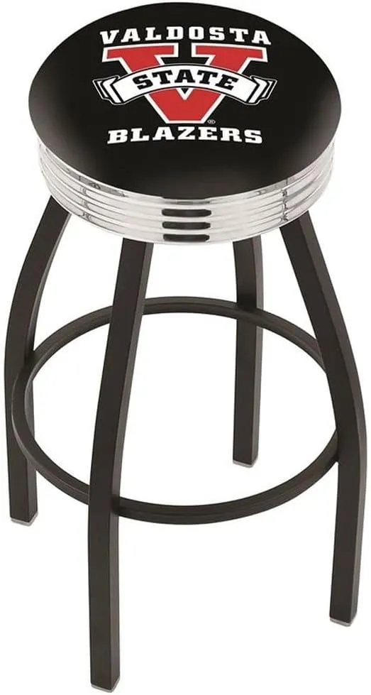 L8B3C Valdosta State 30" Swivel Bar Stool with a Black Wrinkle and Chrome Finish