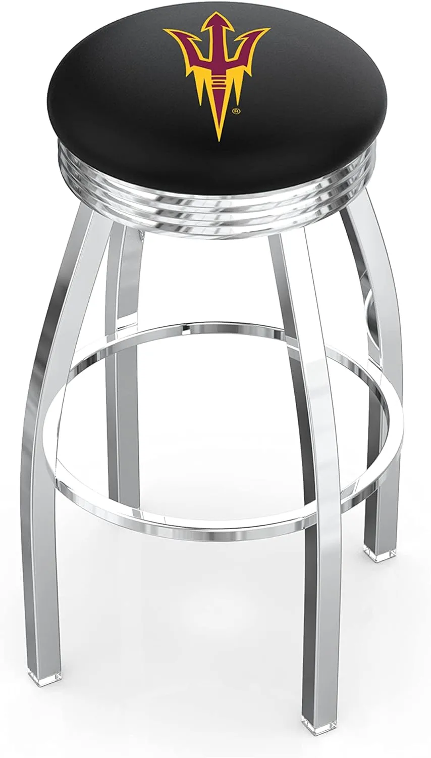L8C3C Arizona State (Pitchfork) 25" Swivel Counter Stool with Chrome Finish