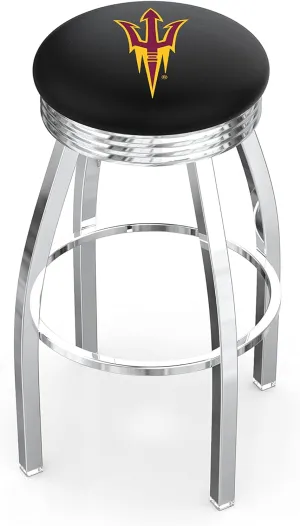 L8C3C Arizona State (Pitchfork) 25" Swivel Counter Stool with Chrome Finish
