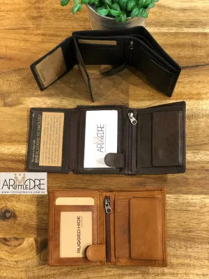 LA4241 Men's Lightly Oiled Rugged Bi-Fold Wallet