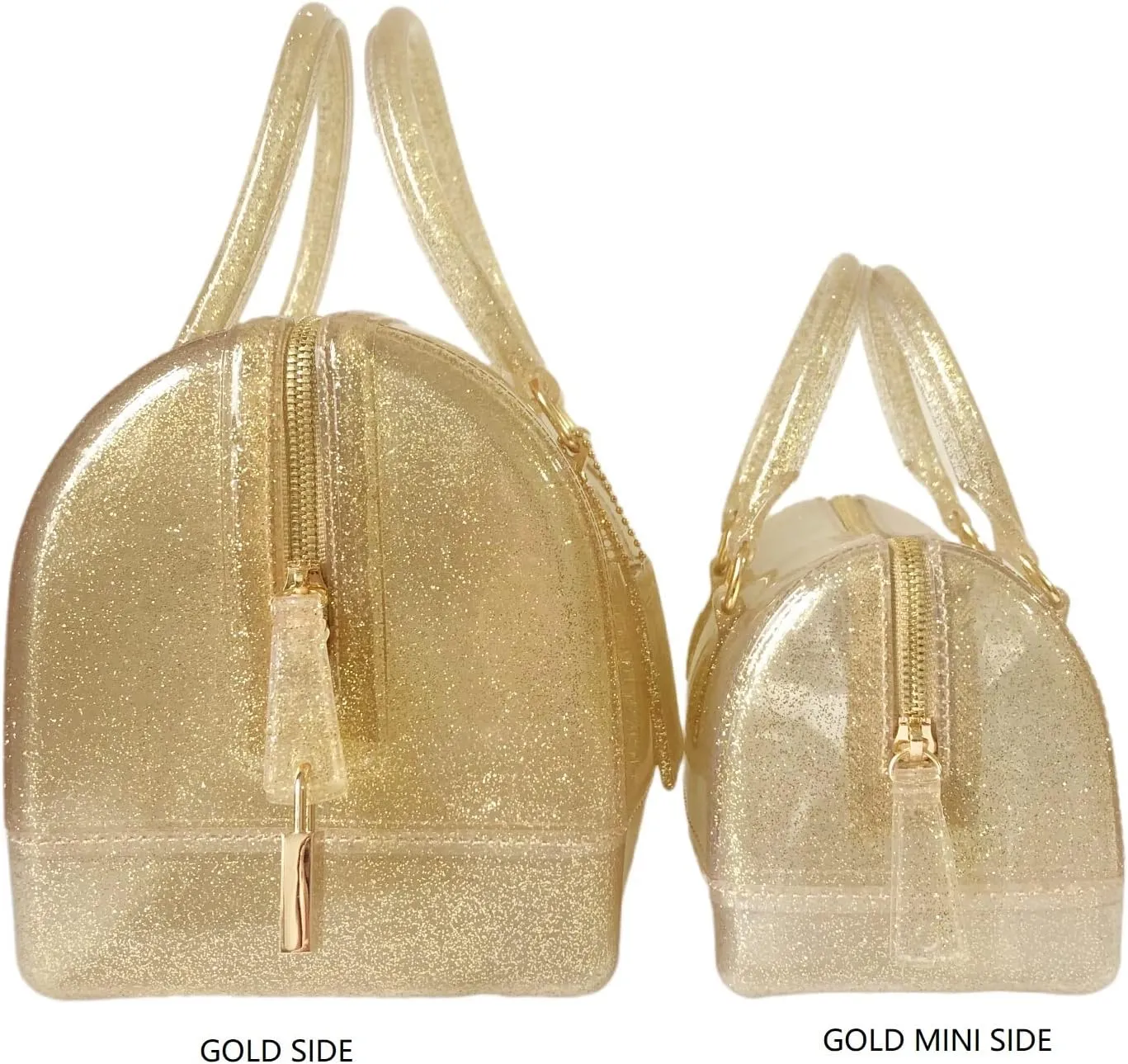 Ladies Summer Jelly Pillow-shaped Top Handle Handbag Candy Color Transparent Crystal Purse
