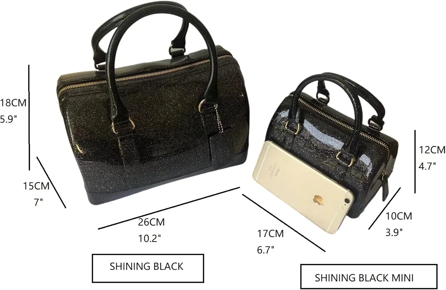 Ladies Summer Jelly Pillow-shaped Top Handle Handbag Candy Color Transparent Crystal Purse