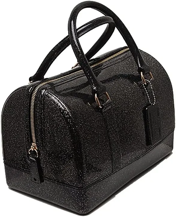 Ladies Summer Jelly Pillow-shaped Top Handle Handbag Candy Color Transparent Crystal Purse