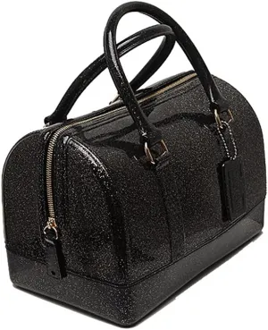 Ladies Summer Jelly Pillow-shaped Top Handle Handbag Candy Color Transparent Crystal Purse