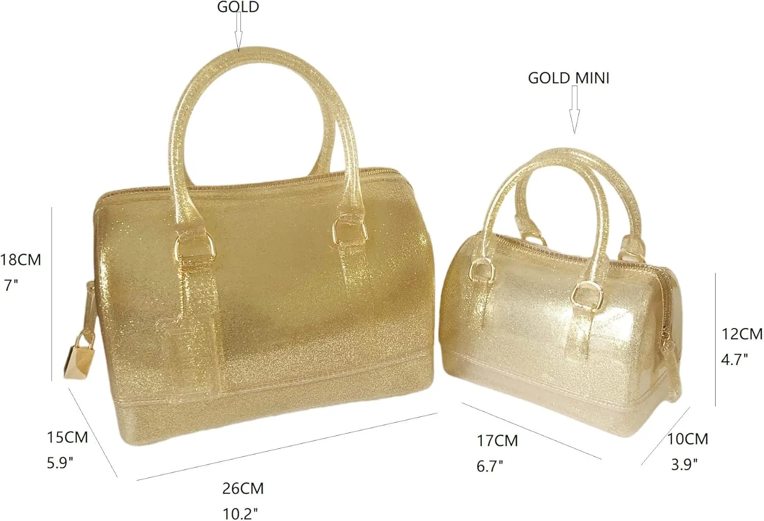 Ladies Summer Jelly Pillow-shaped Top Handle Handbag Candy Color Transparent Crystal Purse
