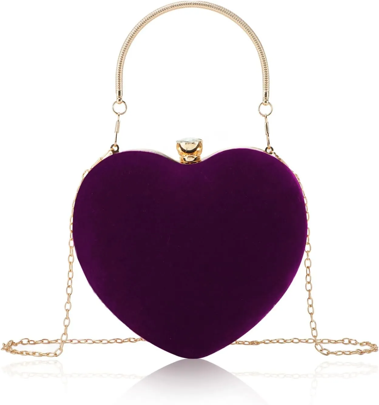 Lanpet Women Heart Shaped Evening Bag Mini Clutch Purse Chain Strap Shoulder Bag Handbag for Wedding Cocktail Party …