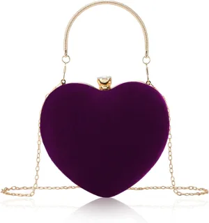 Lanpet Women Heart Shaped Evening Bag Mini Clutch Purse Chain Strap Shoulder Bag Handbag for Wedding Cocktail Party …