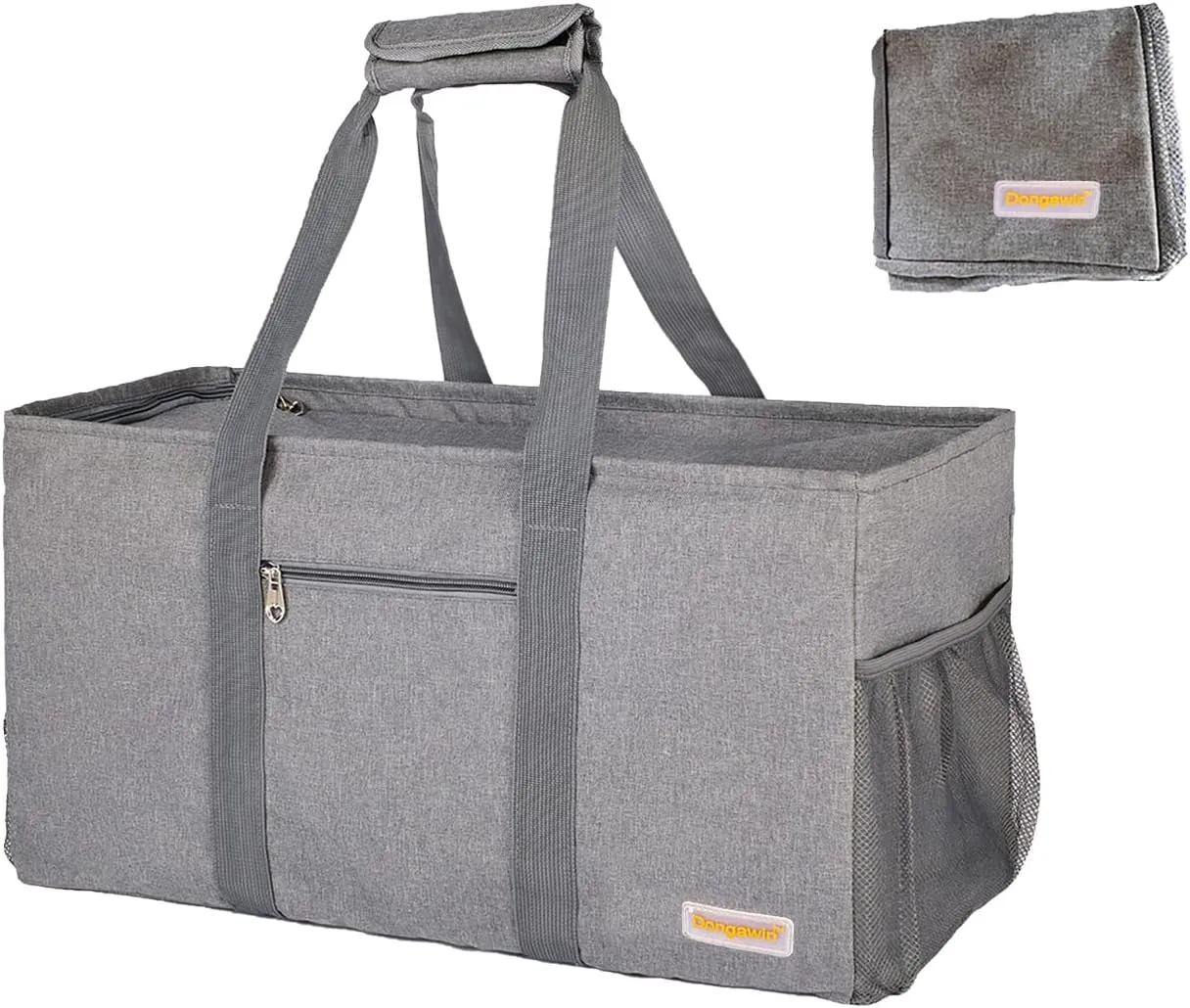 Large Utility Tote, Waterproof Beach & Picnic Bag, Foldable & Reusable Storage