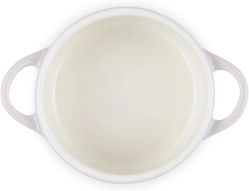 Le Creuset Stoneware Mini Round Cocotte, 8oz., Shallot with Gold Heart Knob