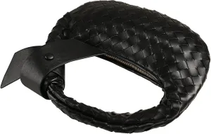Leather Woven Knot Clutch Dumpling Hobo Top Handle Bag
