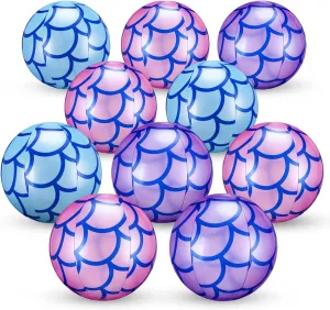 Lenwen 60 Pack Mini Mermaid Beach Balls Inflatable Mermaid Party Favors 6 Inch Mermaid Pool Toys Bulk Mermaid Float Mini Pool Balls for Mermaid Sea Theme Birthday Party Decorations Water Game Activity