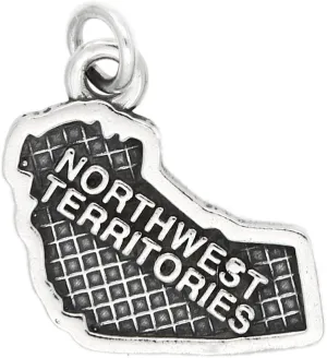 LGU Sterling Silver Oxidized Map of Northwest Territories, Canada Charm