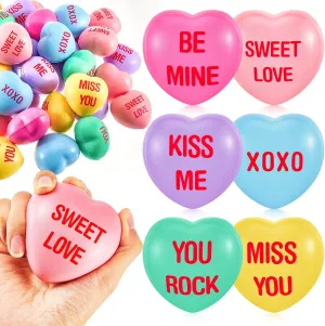 Libima 60 Pcs Valentine's Day Heart Stress Balls Bulk Relief Heart Shape Stress Ball Squeeze Mini Foam Balls, Valentines Day Gifts for Birthday Holiday Office Present Fillers, 6 Colors(2.76 inch)