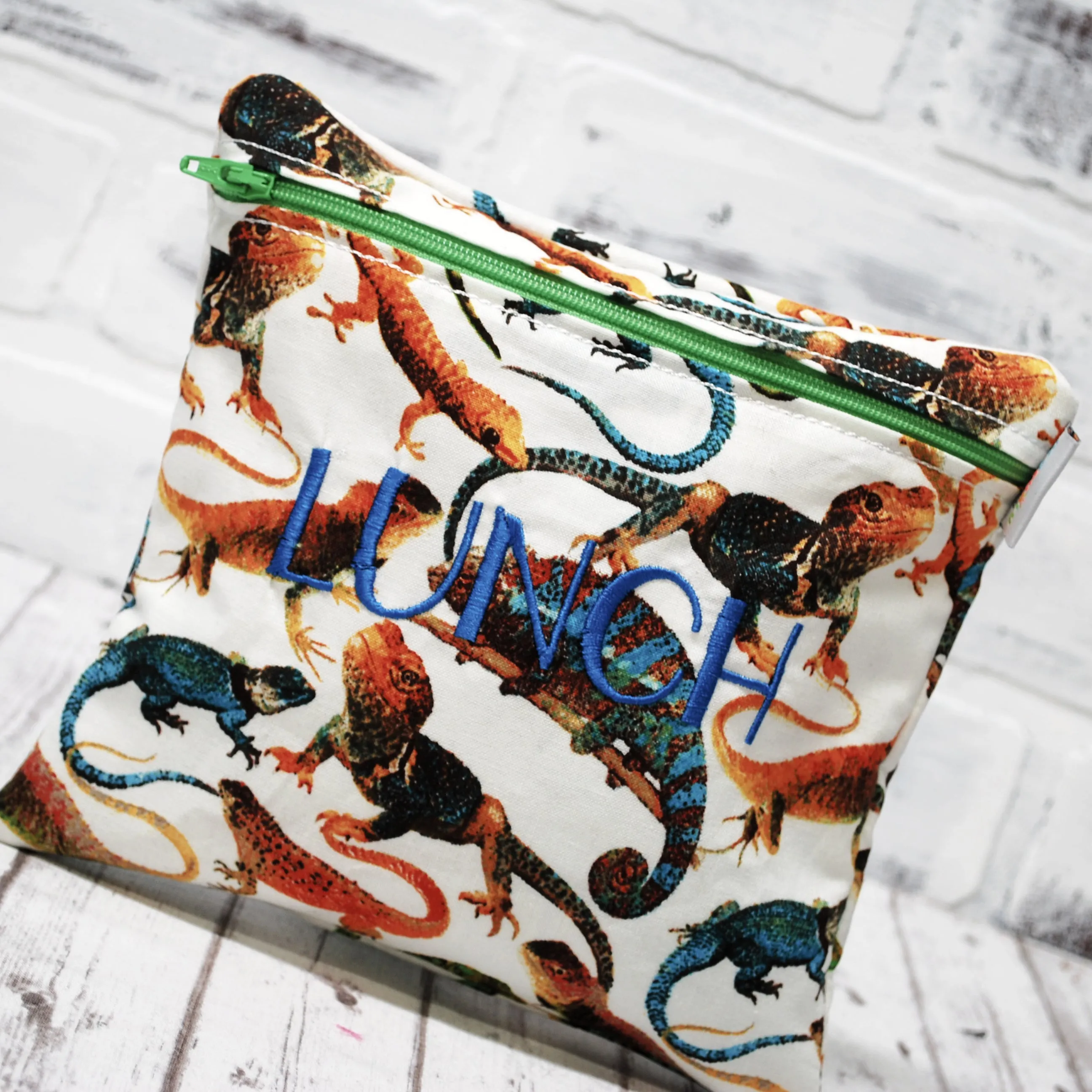 Lizards Personalized Reusable Food Bag